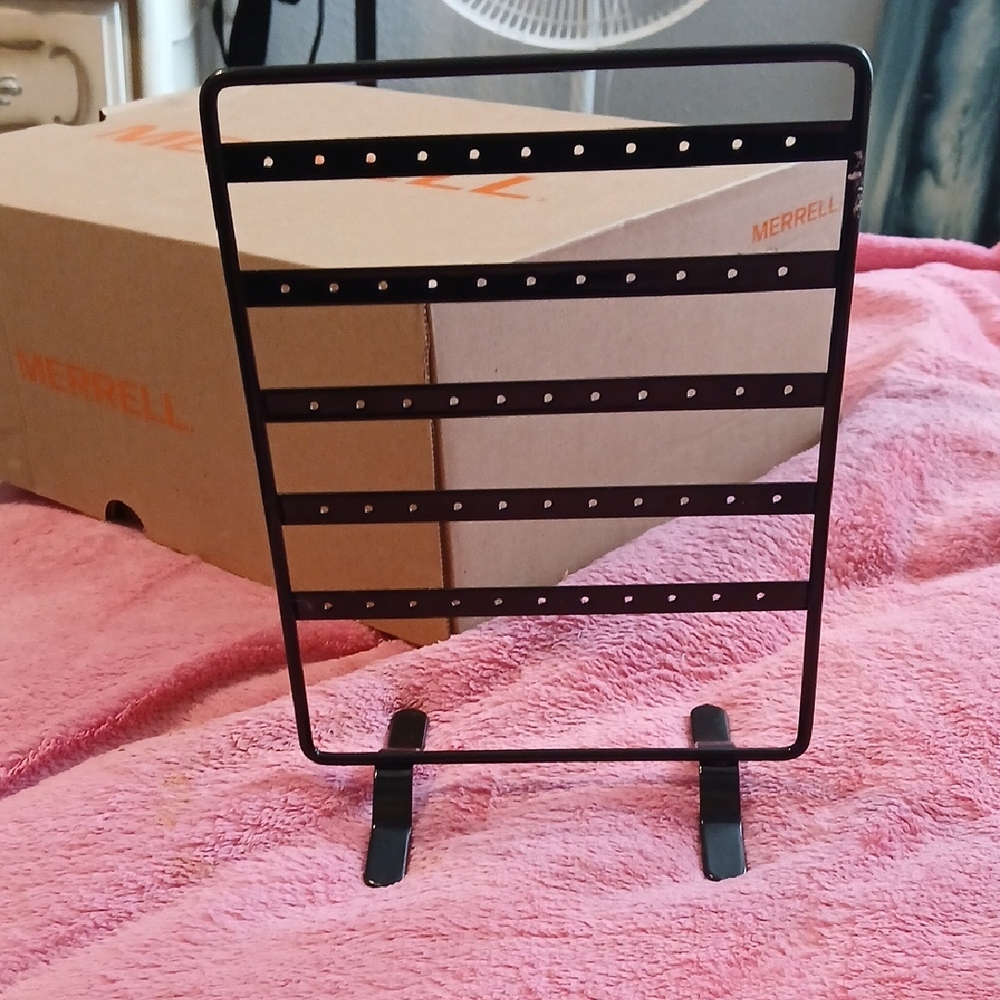 Black Metal Jewelry Earring Stand - Home Storage & Organization